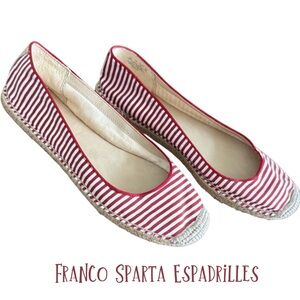 Franco Sarto Adele Red Striped Espadrille Flats size 9